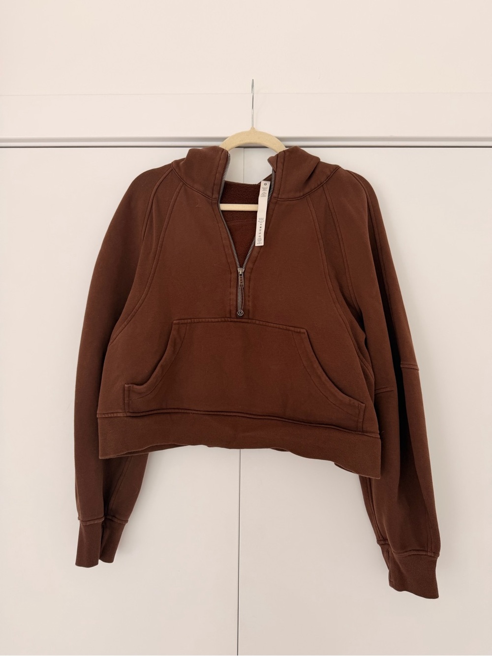 Lululemon Scuba Brown Half-Zip Hooded Sweatshirt